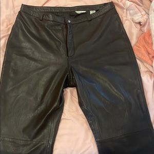 Lamb Skin Leather Boot Cut Pants